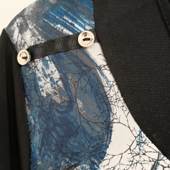 Cazza Petite 3/4 sleeves black tunic with decorative buttons size XL - Picture 3 of 5